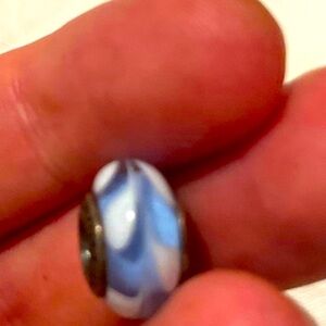 Periwinkle and white Murano Glass Pandora Charm